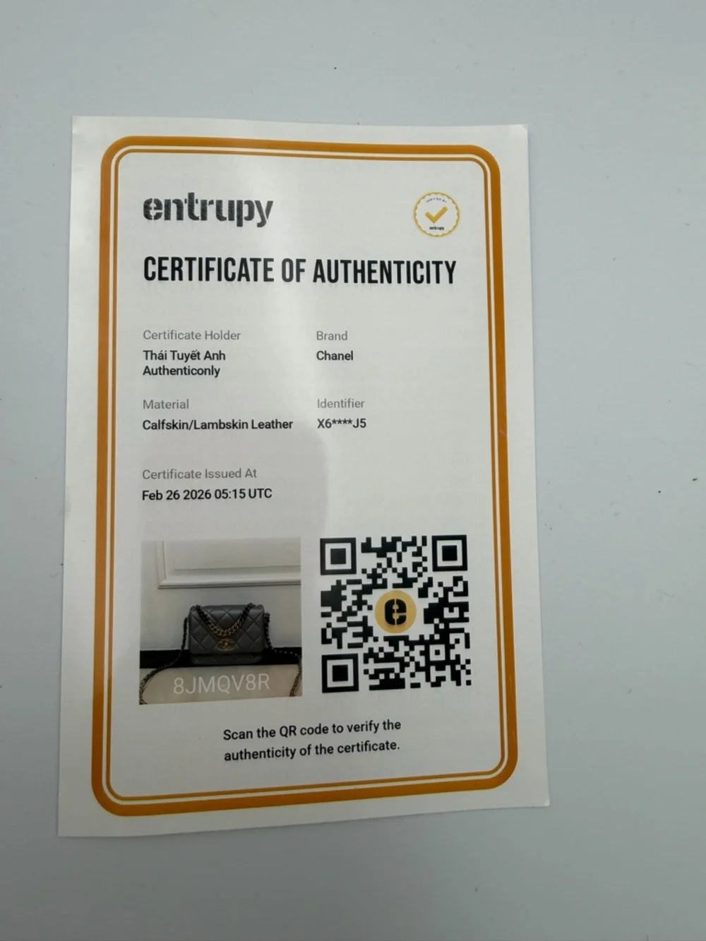 50% Off Retail CHANEL Mini Side Note Flap  W/ Handle Gray Chip 21B (ks2290as) - Picture 12 of 16